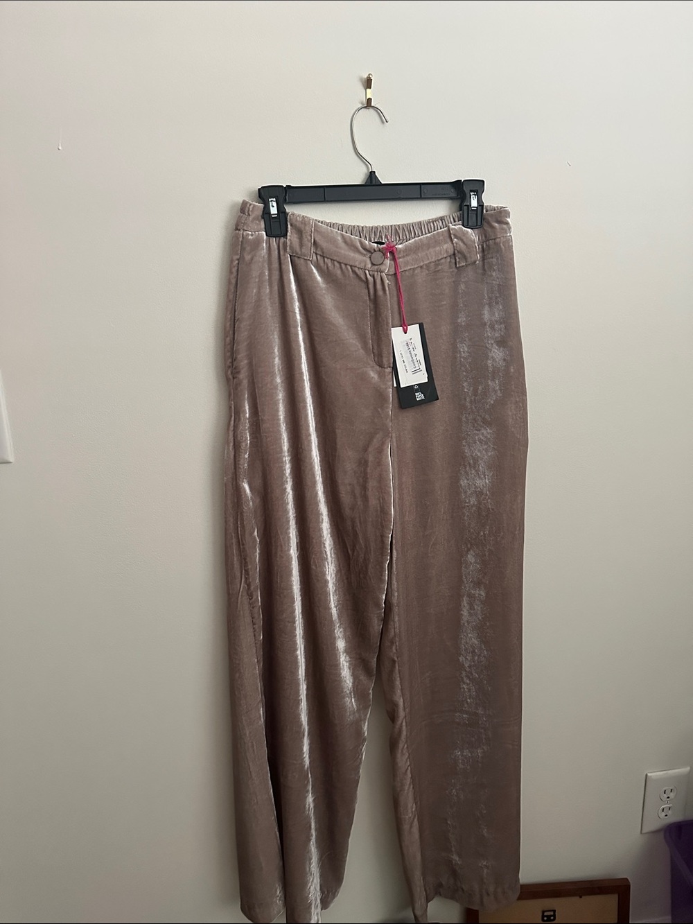 Velvet Joggers in Taupe